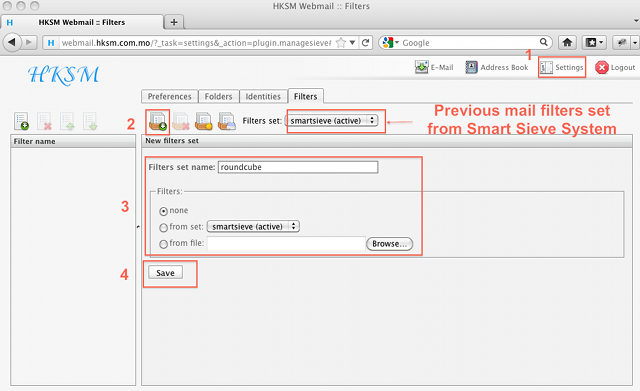 Create New Filters Set